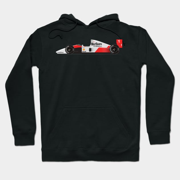 Ayrton Senna's McLaren Honda MP4/6 Illustration Hoodie by Burro Wheel